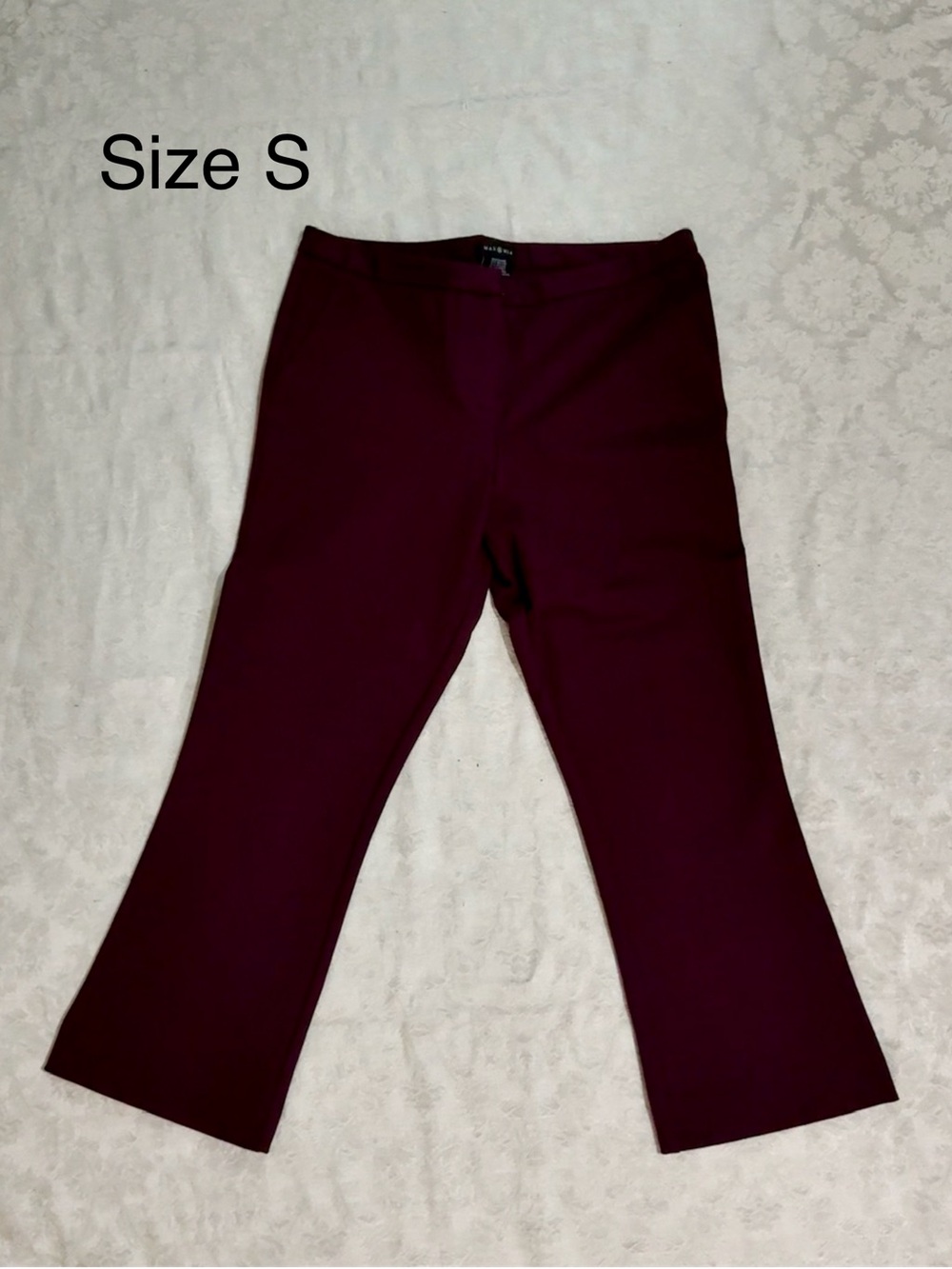 Maroon Stretch Flare Pants